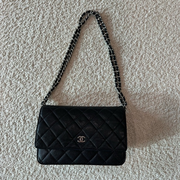 Chanel Quilted Caviar Wallet w/ Chain - Picture 10 of 12